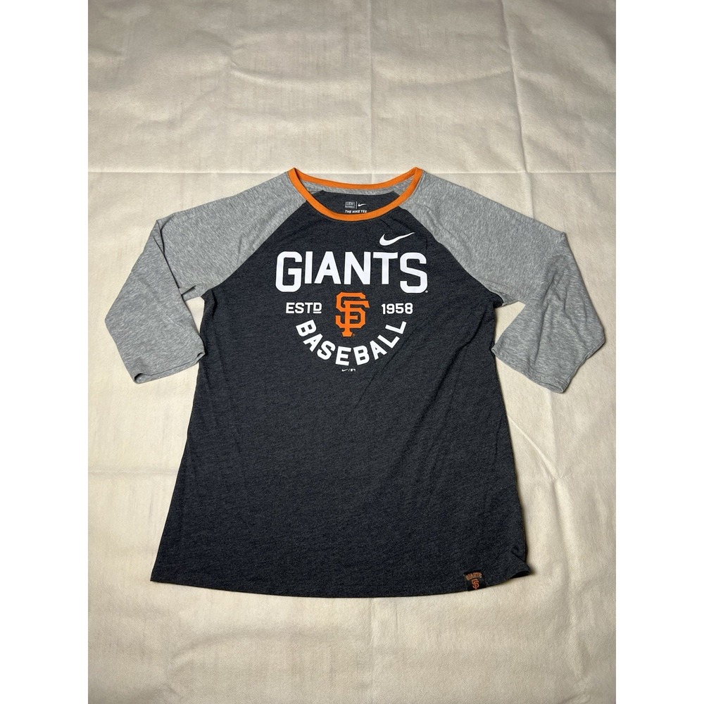 San Francisco GIANTS Shirt Size Large 3/4 Sleeve NIKE DRI-FIT